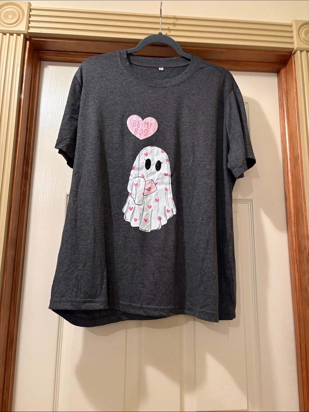 Kids Charcoal Gray 'Be My Boo' Ghost Graphic Tee - Pink Accent